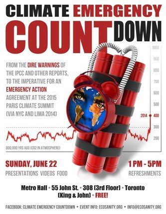 A poster for the climate change countdown.