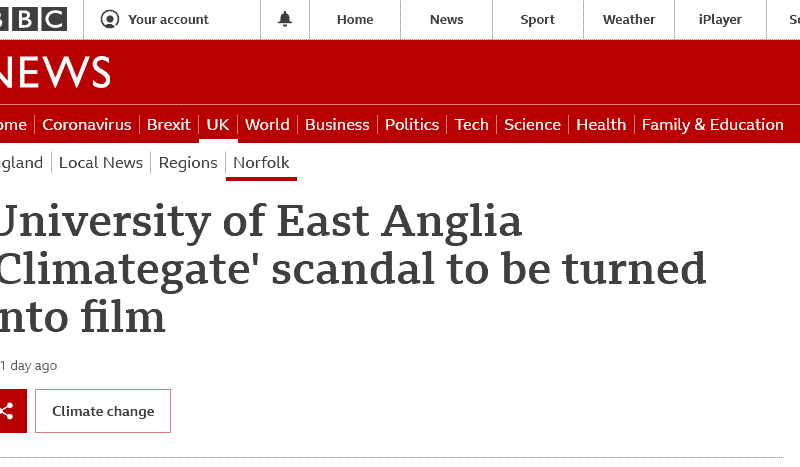 University of East Anglia Climategate scandal to be turned into movie, The Trick.