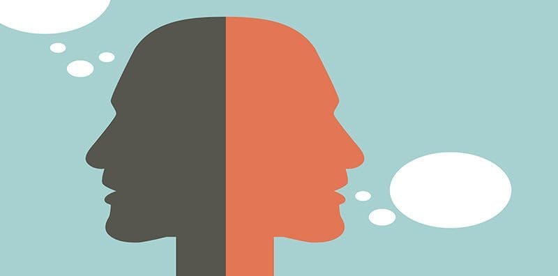 An illustration of a man's head with speech bubbles containing facts.