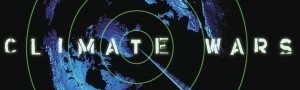 The words "Climate Wars" are displayed over a blue-tinted image of the Earth with circular radar lines, evoking the urgency of the acclaimed 2008 Climate Book shortlisted for Book of the Year.