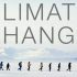 A group of people walk across a snowy landscape with mountains in the background; large text reads "HOW CLIMATE CHANGE.